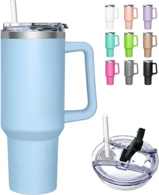 Productafbeelding van Ibenzoa® roestvrijstalen geïsoleerde beker, dubbelwandig – 1180 ml. Thermobeker met lekvrije deksel, BPA-vrij, vaatwasmachinebestendig, 37 cm x Ø 9 cm