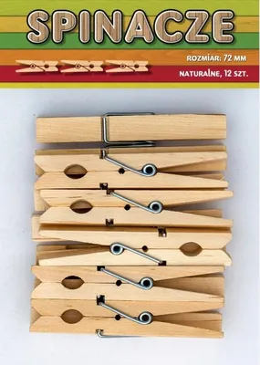 Immagine prodotto di Morsetti in legno naturali 12 pezzi 72 mm