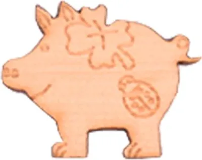 Produktbild von Holz- Glücksbringer Schwein - 10 Stück