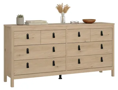 Produktbild von Kommode Josette, Wohnzimmerbuffet, Wohnzimmer-Sideboard, Moderne Küchen-Speisekammer, 160x38 h80 cm, Eiche