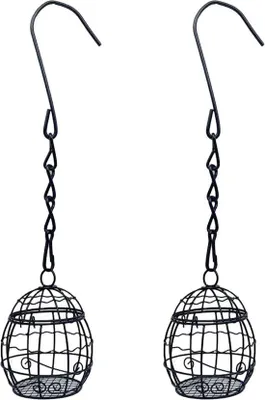 Produktbild von Famanu Vogel-Futterstation 2er Set - Aufhängbar, Schwarz