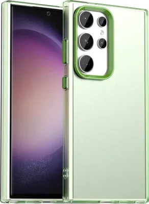 Produktbild von Handyhülle für Samsung Galaxy S23 Ultra Schlank Durchscheinend Matt Stoßfest Schutzhülle Grün