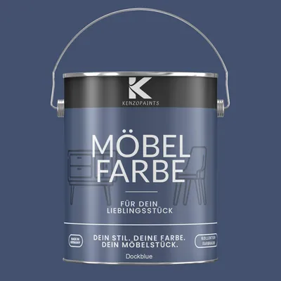 Produktbild von Kenzopaints 2,5Liter Möbelfarbe Möbellack Buntlack Farbraum - Dockblue