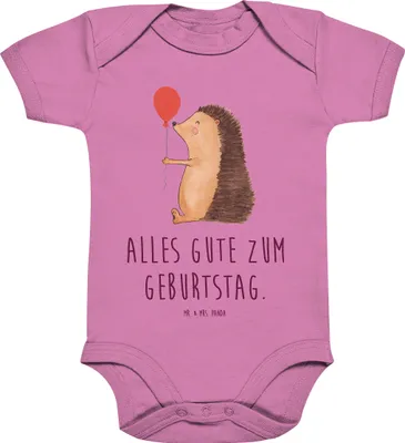 Produktbild von Mr. & Mrs. Panda Strampler Baby Igel Luftballon 3. - 6. Monat - Bubble Gum Pink - Geschenk, babykleidung body, Herzlichen Glückwunsch, overall, Babybody, baumwolle