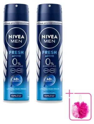 Immagine prodotto di 2 x NIVEA MEN Fresh Active, deodorante spray - 150 ml - Confezione risparmio - 2 pezzi