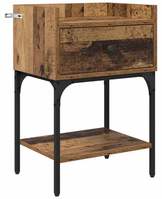Produktbild von Nachttisch mit Schubladen Altholz 40 x 29 x 60 cm Holzwerkstoff