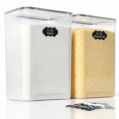 Produktbild von GoMaihe Vorratsdosen luftdicht, 2 x 9,5 L zur Aufbewahrung von 10 kg Mehl