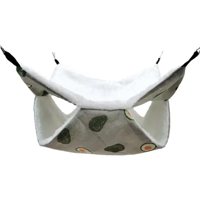 Produktbild von Heikoeco® Hamster Hängematte, Atmungsaktiv, Weich und Warm, Gute Tragfähigkeit, Einfache Reinigung, Doppelschicht-Design,Grau