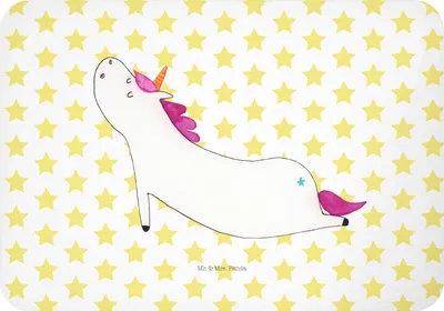 Produktbild von Mr. & Mrs. Panda magnet Einhorn Yoga - Weiß - Geschenk, Unicorn, Lustig, Kühlschrankmagnet, Einhörner, Achtsamkeit, zettelhalter, whiteboardmagnet, haftmagnet, mdf, Sport