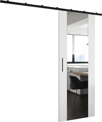Produktbild von MEBLE KRYSPOL Zonda II Schiebetürset mit Schiene - 80x204 cm - Weiß