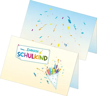 Produktbild von itenga 48x Tischkarten Platzkarten Endlich Schulkind | Motiv mit Tüte
