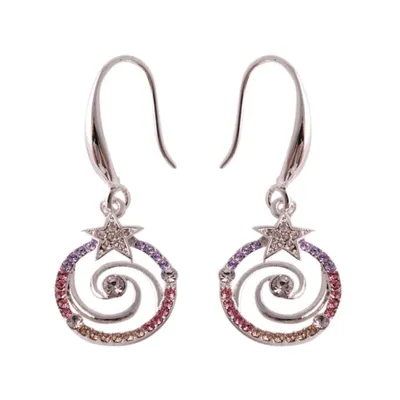 Produktbild von Symbolschmuck - Spiralenstern Ohrhänger mit Kristallen