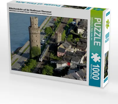 Produktbild von Calvendo Mittelrheinbahn auf der Stadtmauer Oberwesel 1000 Teile Puzzle quer 640x480mm, Stefan Jeske bahnblitze.de:; 7410676