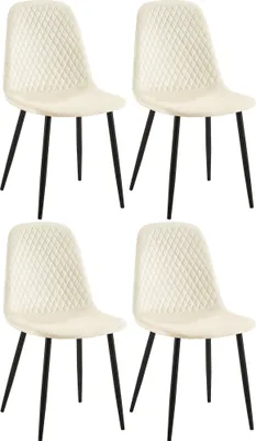 Produktbild von 4er Set Stühle HLO-CP48 Samt  creme