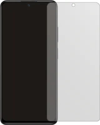 A smartphone screen protector is shown next to a smartphone.