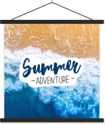 Produktbild von MuchoWow® Textilposter Meer - Strand - Zitate 90x90 cm mit schwarzem Rahmen - Magnetisches