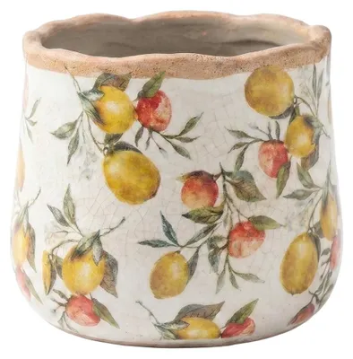 Produktbild von Clayre & Eef Blumentopf Beige Keramik Zitronen