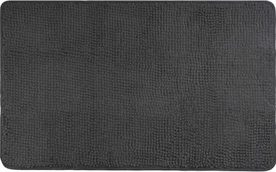 Produktbild von Unyqoos® Chenille Badematte 50 x 80 cm, hochflorig & superweich, rutschfeste Unterseite, geeignet für Fußbodenheizung, maschinenwaschbar bis 30 °C, Anthrazit