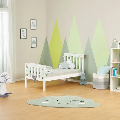 Image de Lit bebe en bois enfant 70x140 blanc Jeunesse de lit massif pin cadre sommier