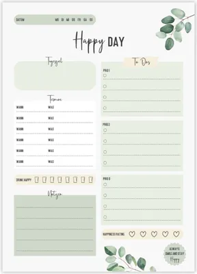 Produktbild von Tagesplaner Block, TO-DO-Liste, Zeitplan, Organisation Aufgaben DIN A5 | Eukalyptus