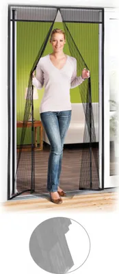 Produktbild von Magnetischer Insektenschutzvorhang für Türen 80/90/100 x 210/220 cm Grau