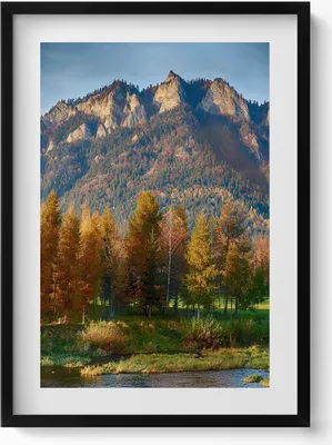 Produktbild von Gipfel der Drei-Kronen-Berge– Wandbild mit Rahmen – Gerahmtes Bild  – Wanddekoration – 50x70 cm –  Schwarz Rahmen