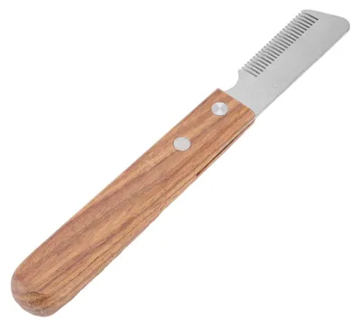 Imagen del producto de Cortauñas de acero inoxidable con mango de madera, apto para perros y gatos, de uso bilateral