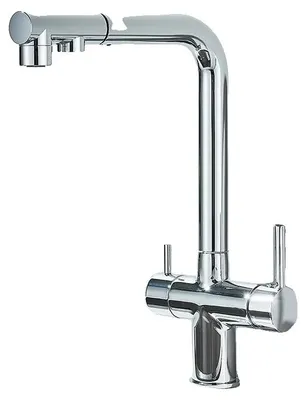 Immagine prodotto di Miscelatore per cucina, con acqua calda e fredda, con erogatore estraibile, finitura cromata