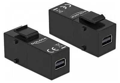 Obrázok produktu pre DeLOCK 86377, Plochý, Čierna, Mini DisplayPort, Mini DisplayPort, Samica, Samica