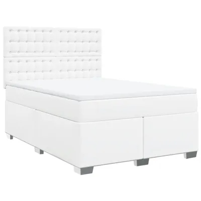 Immagine prodotto di vidaXL Letto a molle con materasso bianco 160x200 cm in Pelle finta