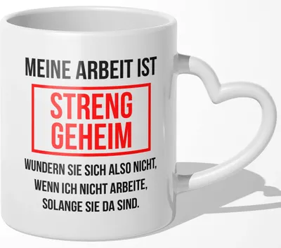 Produktbild von 22Feels Lustige Tasse Büro Humor Spruch Wichteln Geschenk Secret Santa Arbeitskollege Kaffeetasse Witzig Männer Frauen (Herzhenkel Weiss)