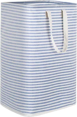 Obrázek produktu pro Koš na prádlo s prodlouženými držadly pro skladování - objem 80 l, skládací, modrý - 40 x 30 x 67 cm