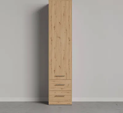 Produktbild von SMARTBett Schrank Kleiderschrank Aktenschrank 50cm mit 2 Schubladen Wildeiche