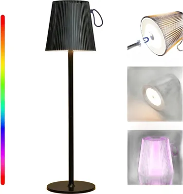 Obrázek produktu pro Bezdrátová stolní lampa LED Vodotěsná RGB Výškově nastavitelná Černá