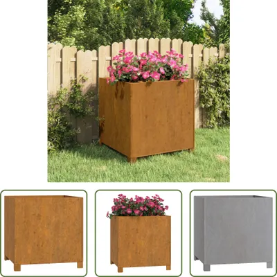 Produktbild von The Living Store Pflanzkübel mit Beinen Rostig 49x47x50 cm Cortenstahl
