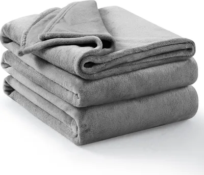Produktbild von Kuscheldecke flauschig Sofadecke Fleecedecke 230x270 cm Couchdecke Grau Kuschlige Wohndecke Hellgrau Weich als Sofaüberwurf Sofadecke Bett für Winter