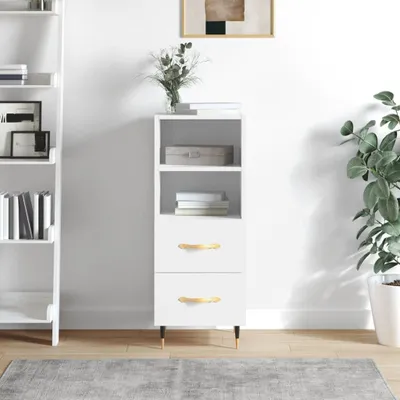 Produktbild von vidaXL Sideboard Hochglanz-Weiß 34,5x34x90 cm Holzwerkstoff