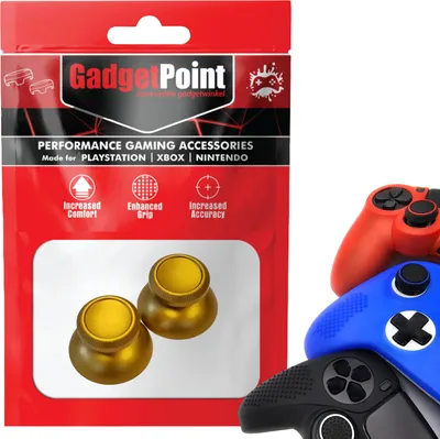 Produktbild von Thumbgrips - Thumb Grips voor PlayStation, PS5, Xbox X/S, One & Switch Pro Controller - Gaming Thumbgrips - Performance Anti-Slip Thumbsticks - Bescherming Accessoires - Glimmend - Goud -