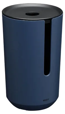 Produktbild von Tess Toilettenpapierrollenhalter, Behälter mit Deckel zur Aufbewahrung von Toilettenpapier, Kunststoff, Blau/Schwarz, 143x233x143 mm