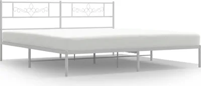 Produktbild von vidaXL Bettgestell mit Kopfteil Metall Weiß 200x200 cm