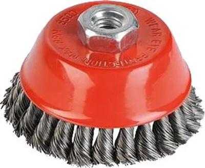 Image de Brosse métallique rotative soucoupe Ø 90 mm fils torsadés en acier pour meuleuse