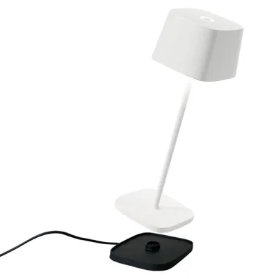 Produktbild von Zafferano Ofelia Mini Tischlampe - Aufladbare LED Außenlampe - 30 cm - Weiß