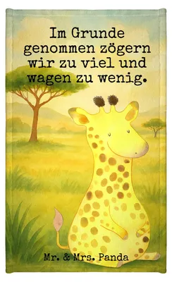 Produktbild von Mr. & Mrs. Panda Handtuch Giraffe Zufrieden Design - Weiß - Geschenk, Abenteuer, gäste wc, Baumwollhandtuch, Afrika, Klein, Gäste-WC, Glück, Mini-Handtuch