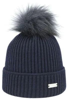 Image de Eisglut bonnet femme Shellyl Merino avec pompon, couleur:Blanc