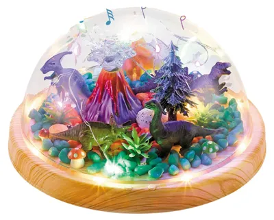 Productafbeelding van LEAN Toys 27394 Terrarium met dinosaurussen – nachtlampje met melodietje