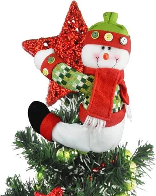 Productafbeelding van Kerstboompiek Hoed - 33 cm Sneeuwpop Versiering voor Kerst en Winterfeesten
