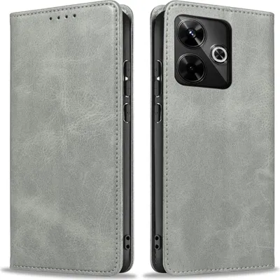 Produktbild von Handyhülle für Xiaomi Redmi 13 Kunstleder Flip Cover Hülle Handytasche Case Kartenfach Farbe: Grau