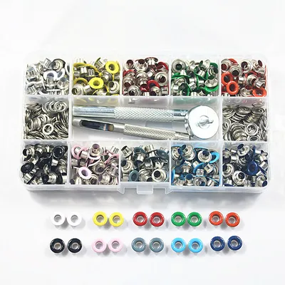 Produktbild von 400 Set 5mm Metall Mehrfarbig Ösen Werkzeug für Kleidung Leder Schuhe Hüte