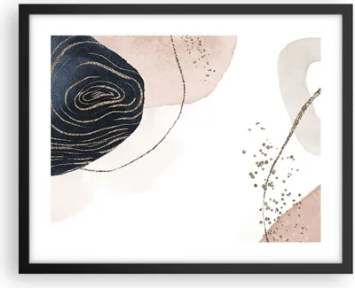 Produktbild von Gerahmtes Poster - Schwarzer Rahmen - Abstraktion Modern Grafik - 50x40 cm - Wand Bild - Wanddeko - Wandbilder - Wandposter - Bilderrahmen - Bilder - Kunstdruck - Wandbild - P2BAA50x40-4217