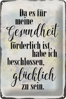 Produktbild von Blechschild Spruch 20x30cm Gesundheit glücklich sein